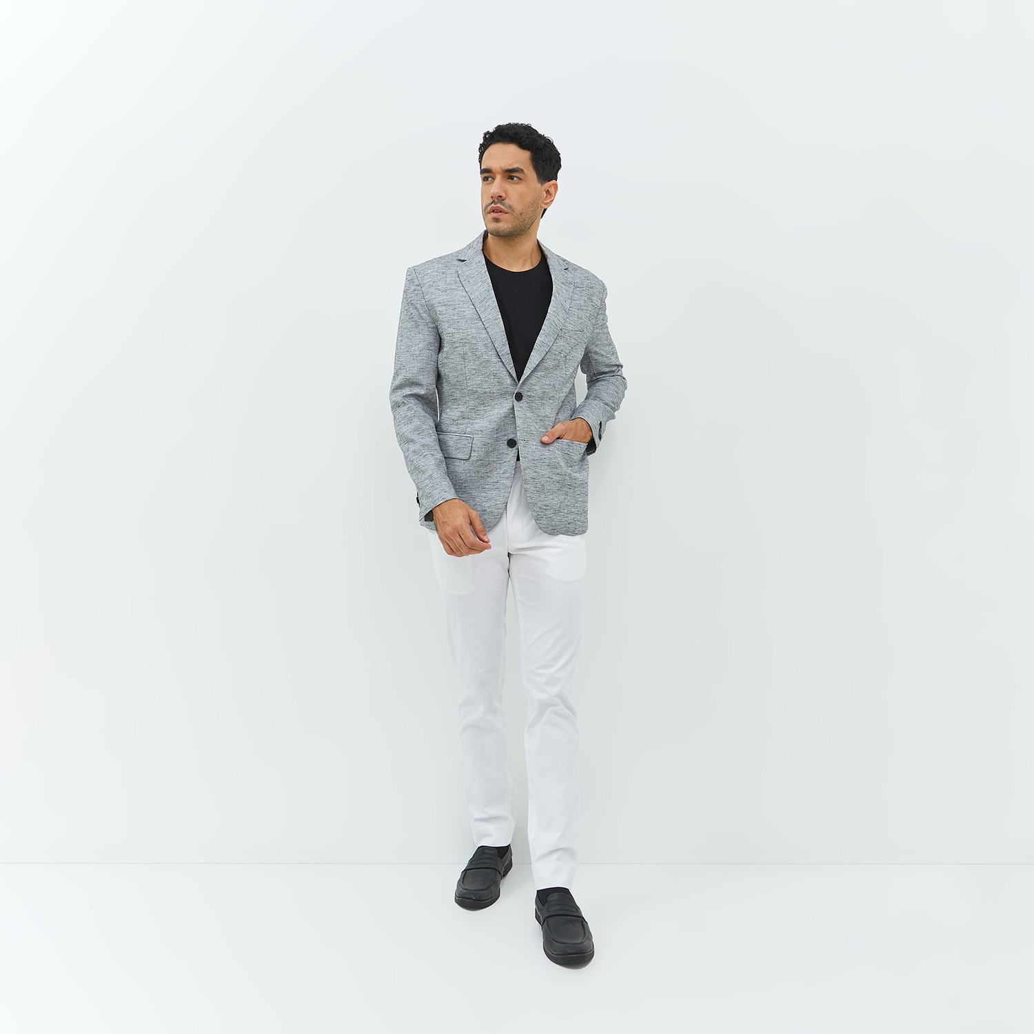 Jobb Hickory-T2 Blazer Pria Slim Fit Abu-Abu - Image 6