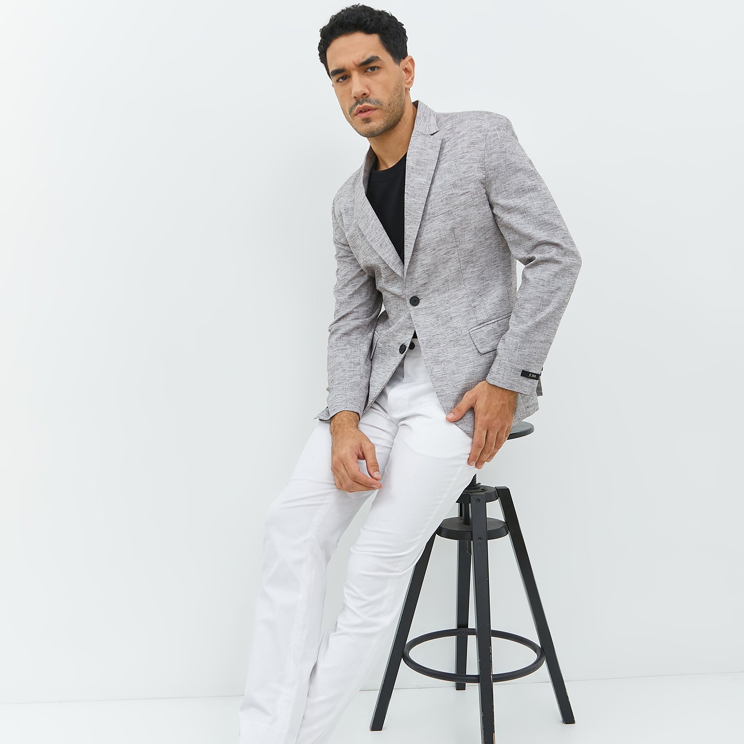 Jobb Hickory-T2 Blazer Pria Slim Fit Coklat - Image 3