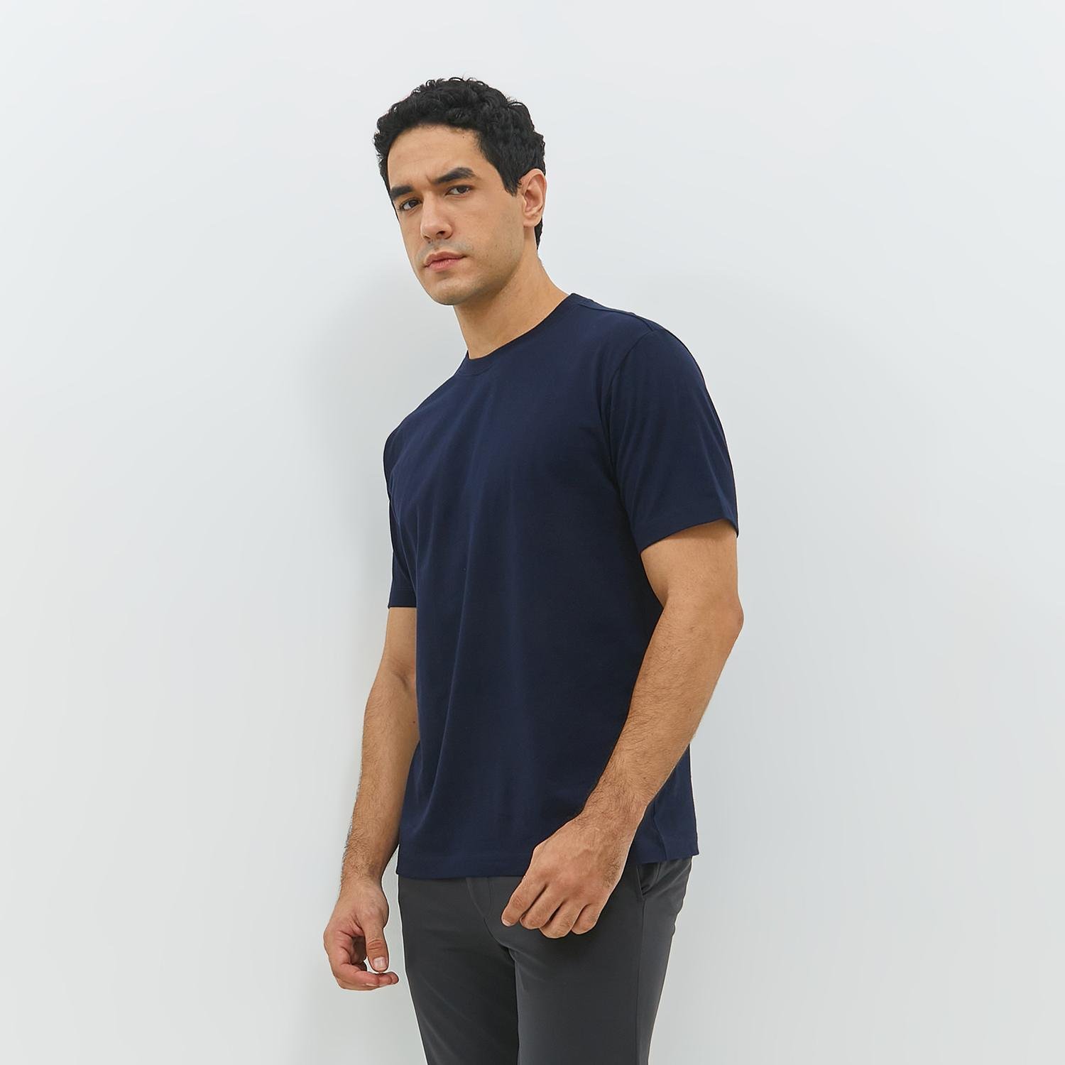 JOBB Janssen T-shirt Pria Regular Fit Navy - Image 5