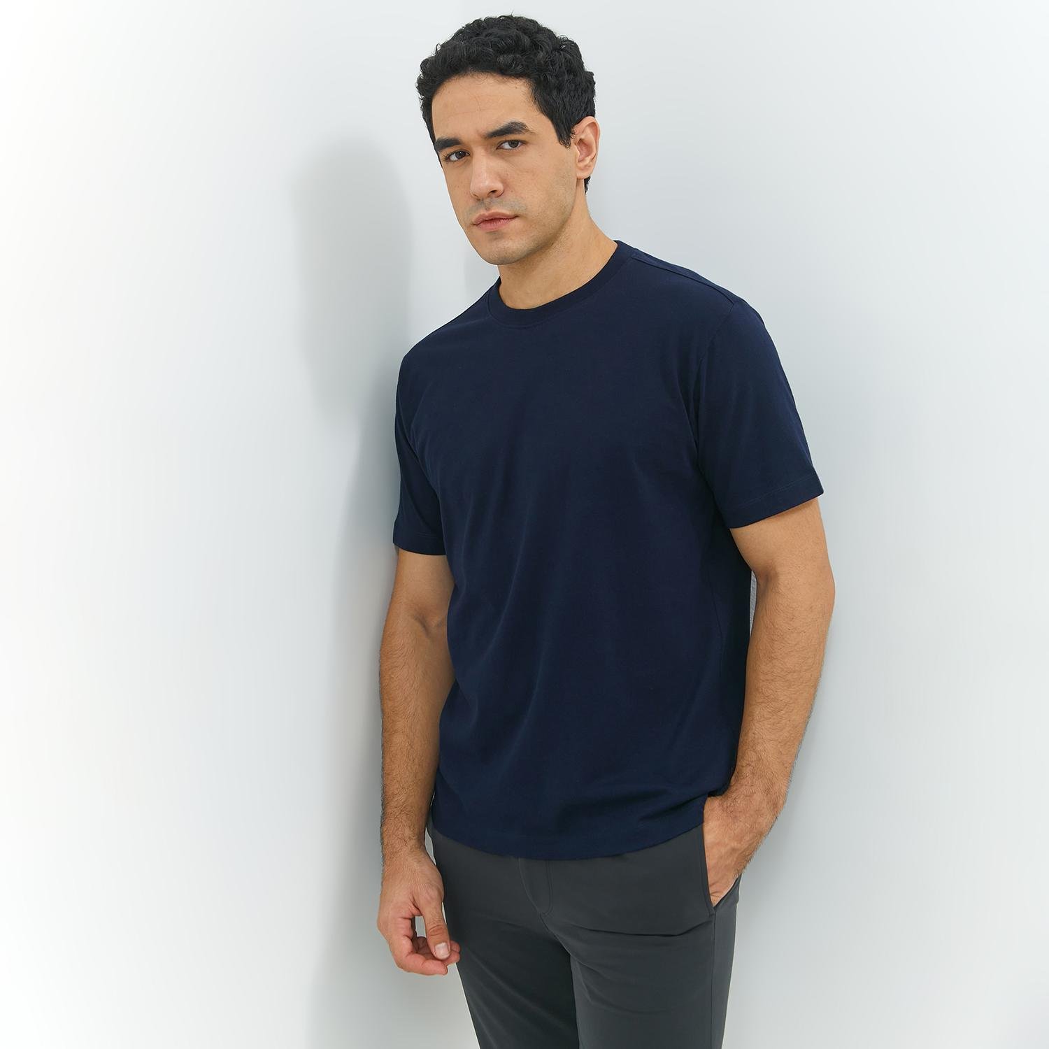JOBB Janssen T-shirt Pria Regular Fit Navy - Image 2
