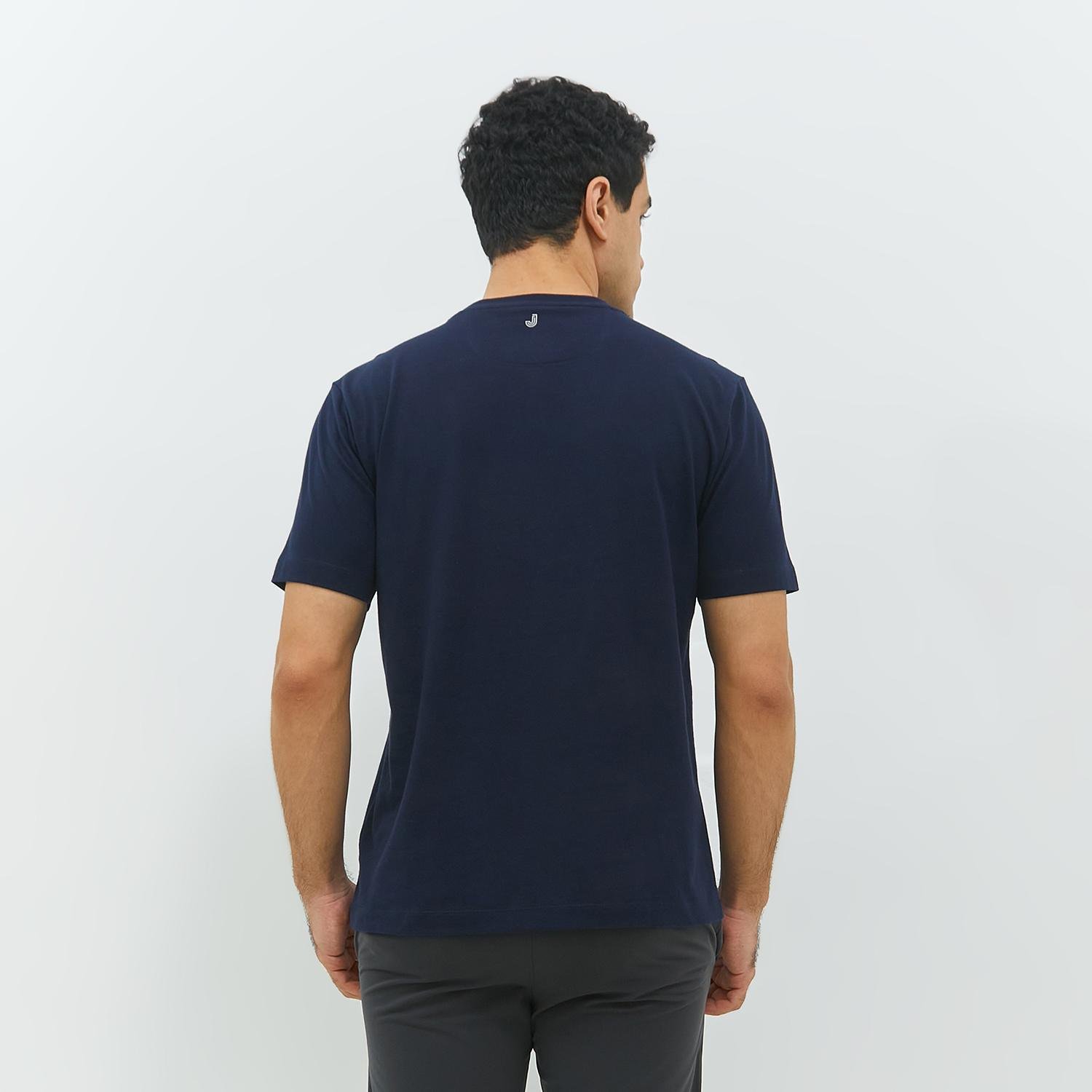 JOBB Janssen T-shirt Pria Regular Fit Navy - Image 4