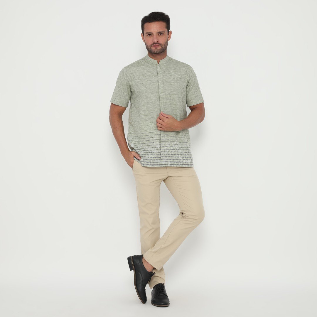 Jobb Javed Baju Koko Pria Lengan Pendek Regular Fit Olive - Image 5