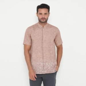 Jobb Javed Baju Koko Pria Lengan Pendek Regular Fit Teracota