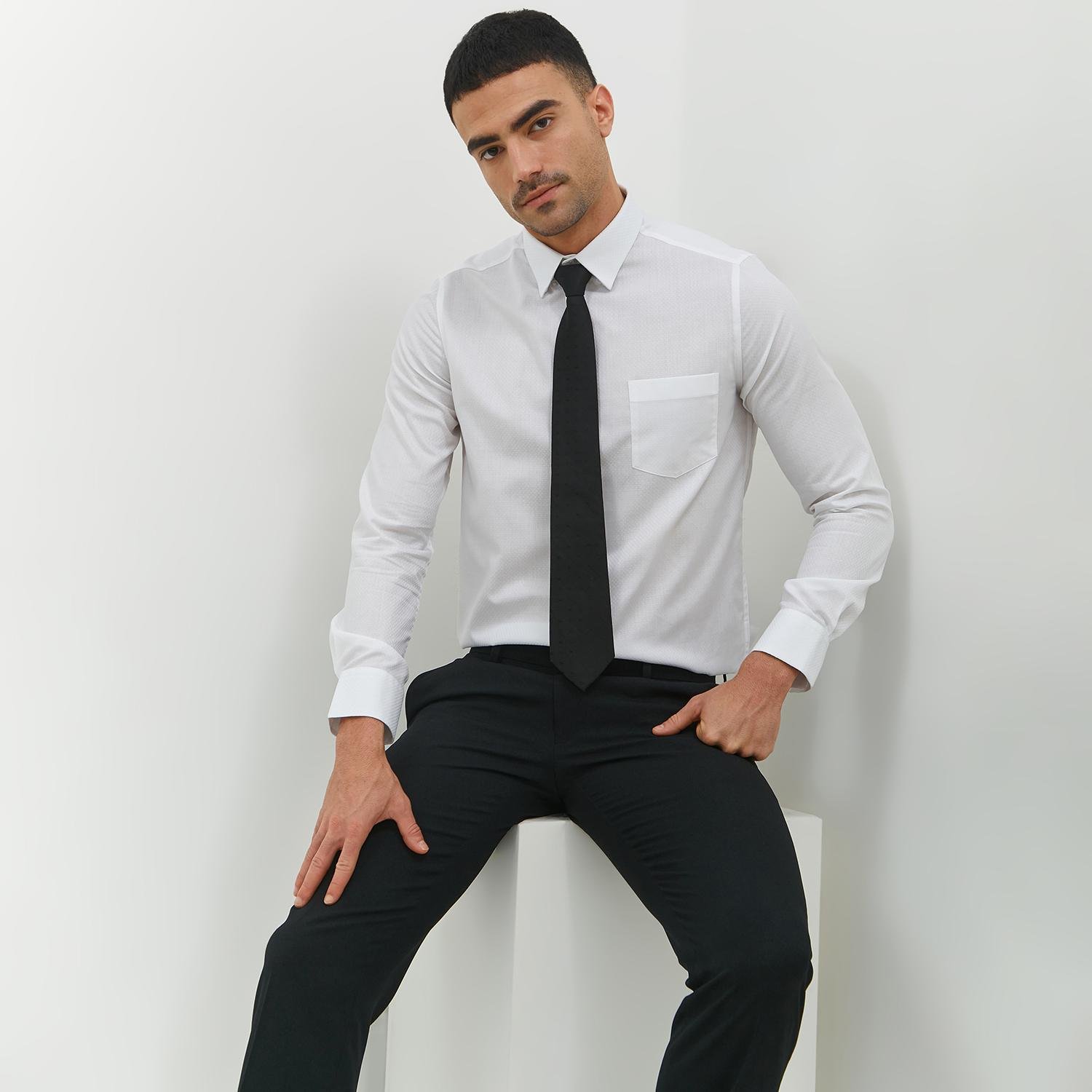 Jobb Shelbourne Kemeja Pria Lengan Panjang Slim Fit Putih - Image 2