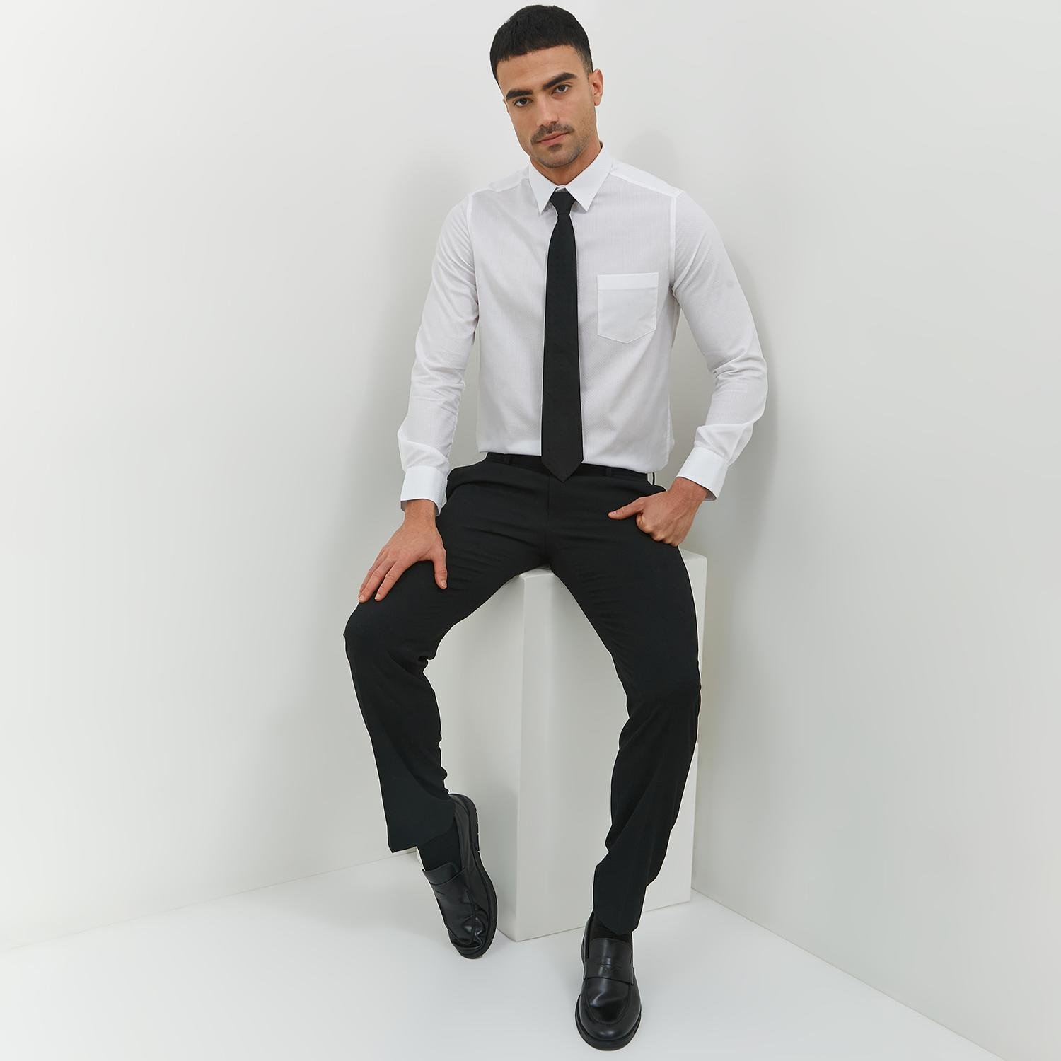 Jobb Shelbourne Kemeja Pria Lengan Panjang Slim Fit Putih - Image 4