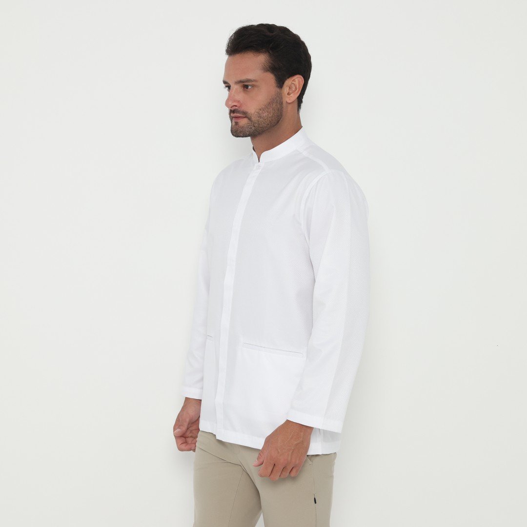 Jobb Kamran Baju Koko Pria Lengan Panjang Regular Fit White - Image 2