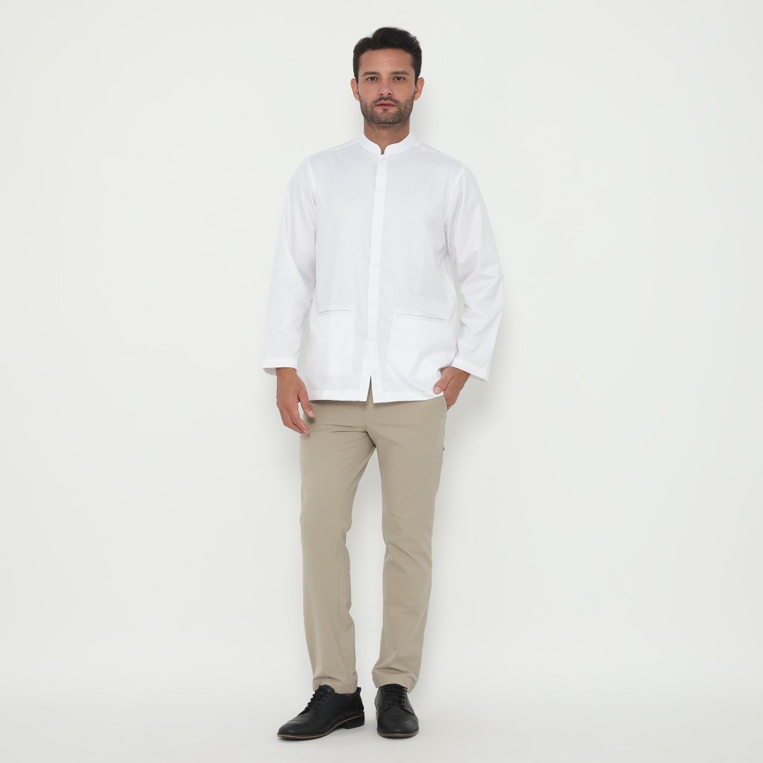 Jobb Kamran Baju Koko Pria Lengan Panjang Regular Fit White - Image 5