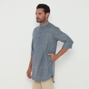 Jobb Khalil Baju Koko Pria Kurta Lengan Pendek Regular Fit Navy