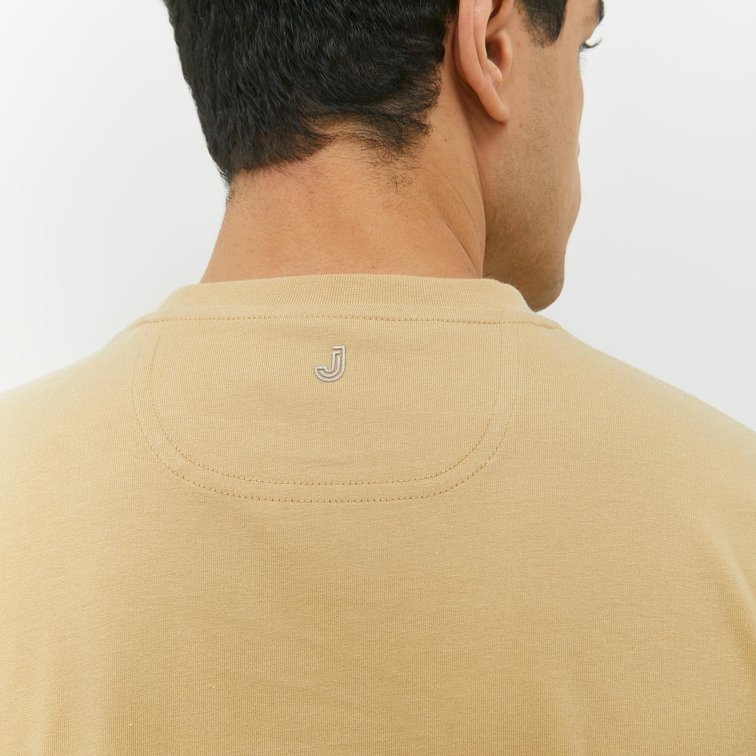 JOBB Leven T-shirt Pria Oversized Dark Khaki - Image 5