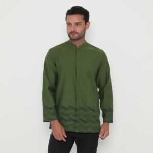 Jobb Owais Baju Koko Pria Lengan Panjang Regular Fit Hijau