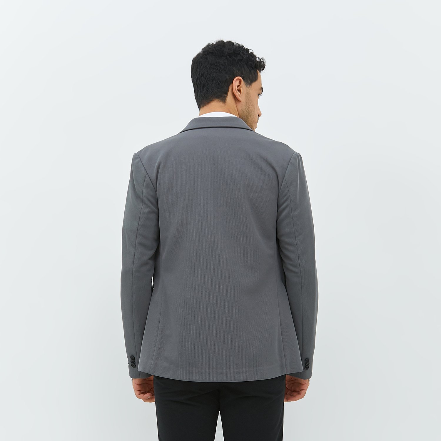 Jobb Pradier-T2 Blazer Pria Slim Fit Abu-Abu - Image 4