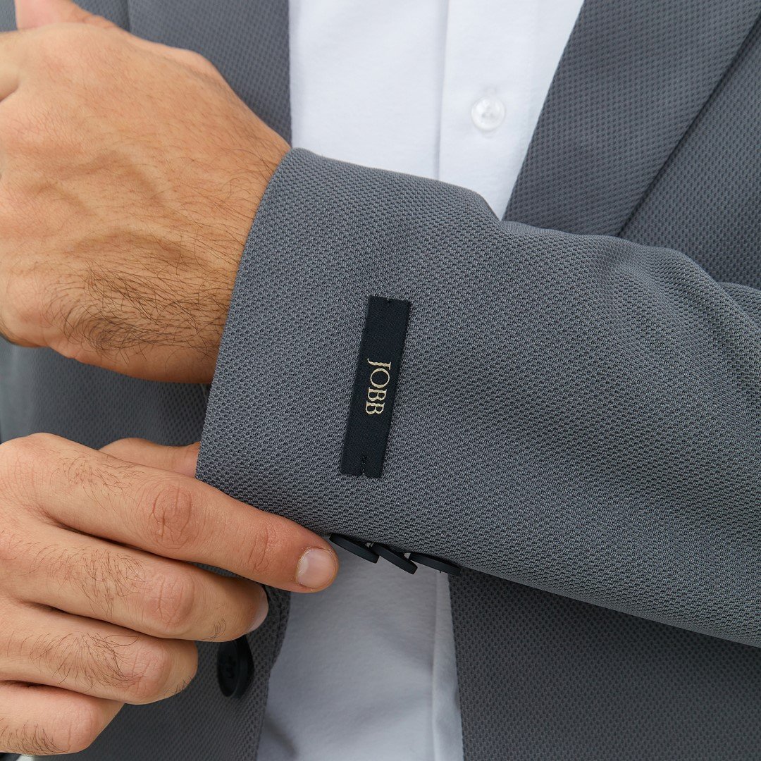 Jobb Pradier-T2 Blazer Pria Slim Fit Abu-Abu - Image 5