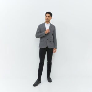 Jobb Pradier-T2 Blazer Pria Slim Fit Abu-Abu