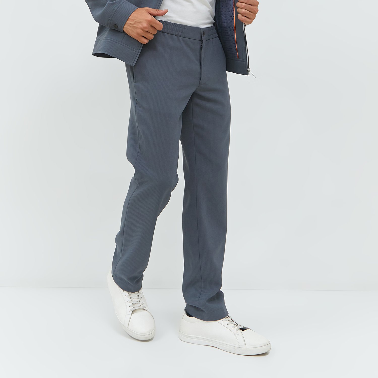 JOBB Rocher Celana Panjang Pria Slim Fit Medium Grey