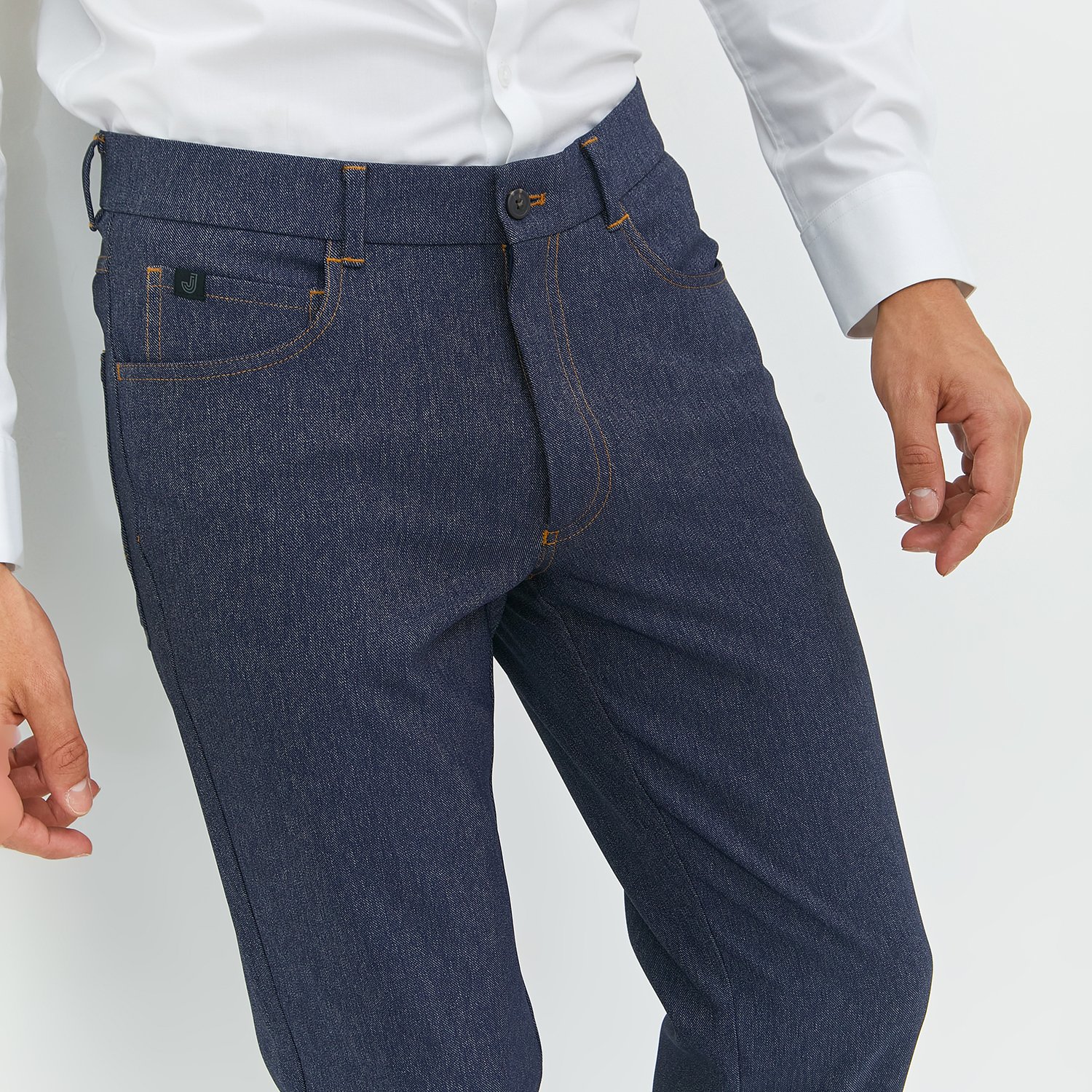 Jobb Ronaldo-B Celana Panjang Modern Slim Fit Navy - Image 3