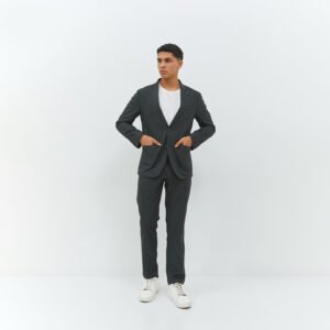 Jobb Ronaldo-T2 Hybird Blazer Pria Slim Fit Dark Grey