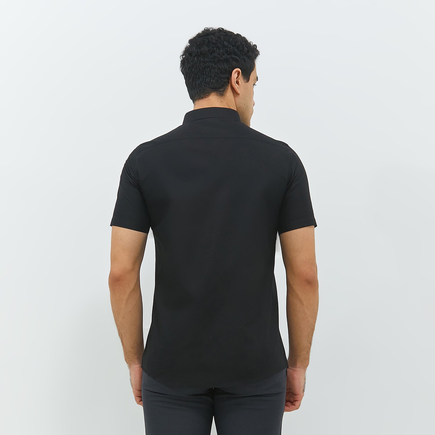 JOBB Trion Kemeja Pria Lengan Pendek Slim Fit Black - Image 5