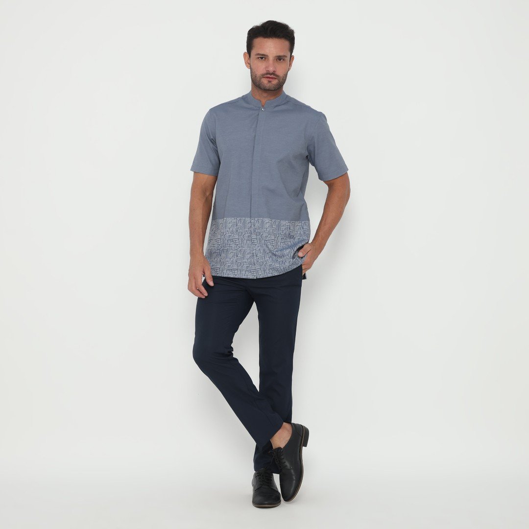 Jobb Zeeshan Baju Koko Pria Lengan Pendek Regular Fit Dark Grey - Image 5