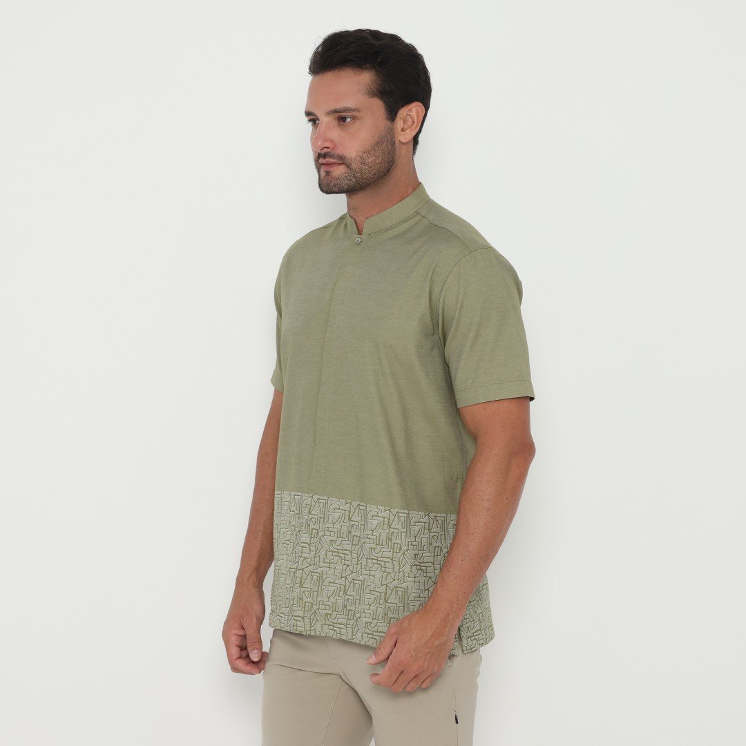 Jobb Zeeshan Baju Koko Pria Lengan Pendek Regular Fit Light Green - Image 2