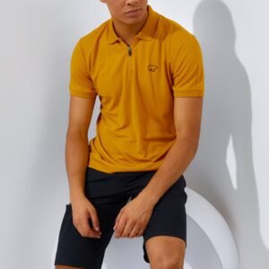 Jack Nicklaus Kenan Polo Shirt Pria Slim Fit Mustard