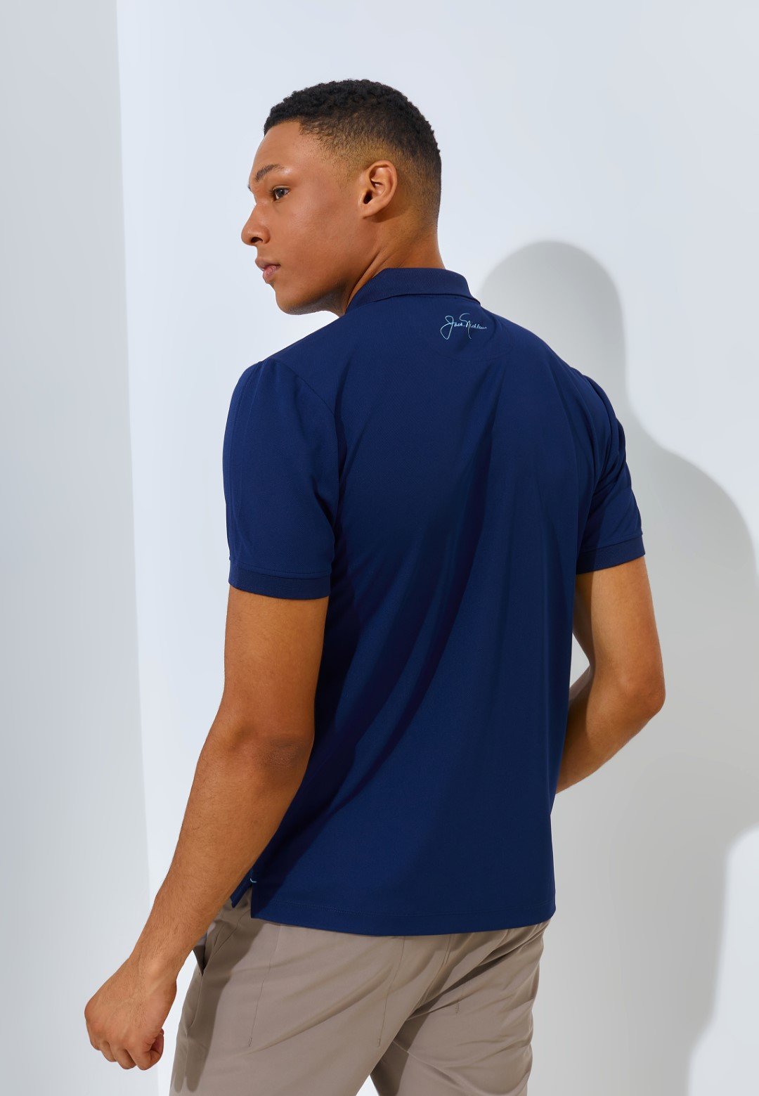 Jack Nicklaus Kenan Polo Shirt Pria Slim Fit Sodalite Blue - Image 3