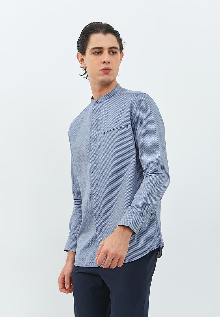 Jobb Khaldun Koko Pria Lengan Panjang Slim Fit Navy