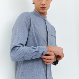 Jobb Khaldun Koko Pria Lengan Panjang Slim Fit Navy