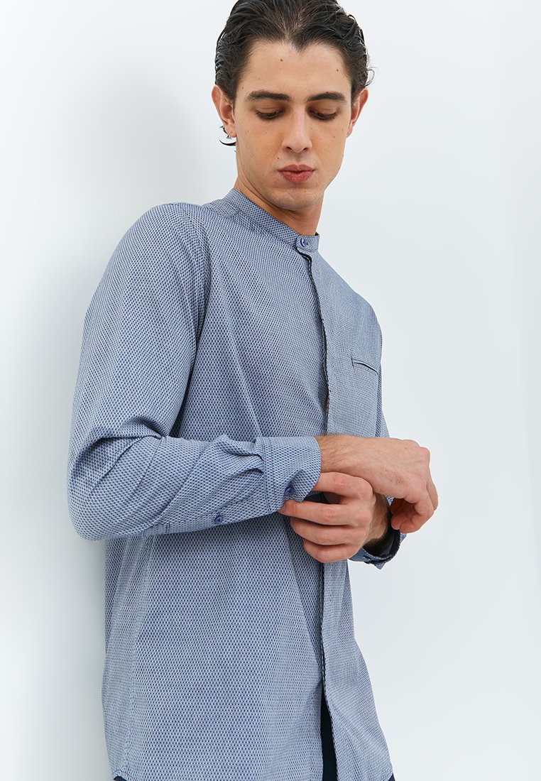 Jobb Khaldun Koko Pria Lengan Panjang Slim Fit Navy - Image 2