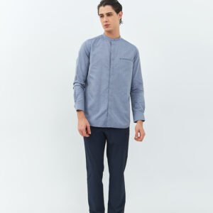 Jobb Khaldun Koko Pria Lengan Panjang Slim Fit Navy