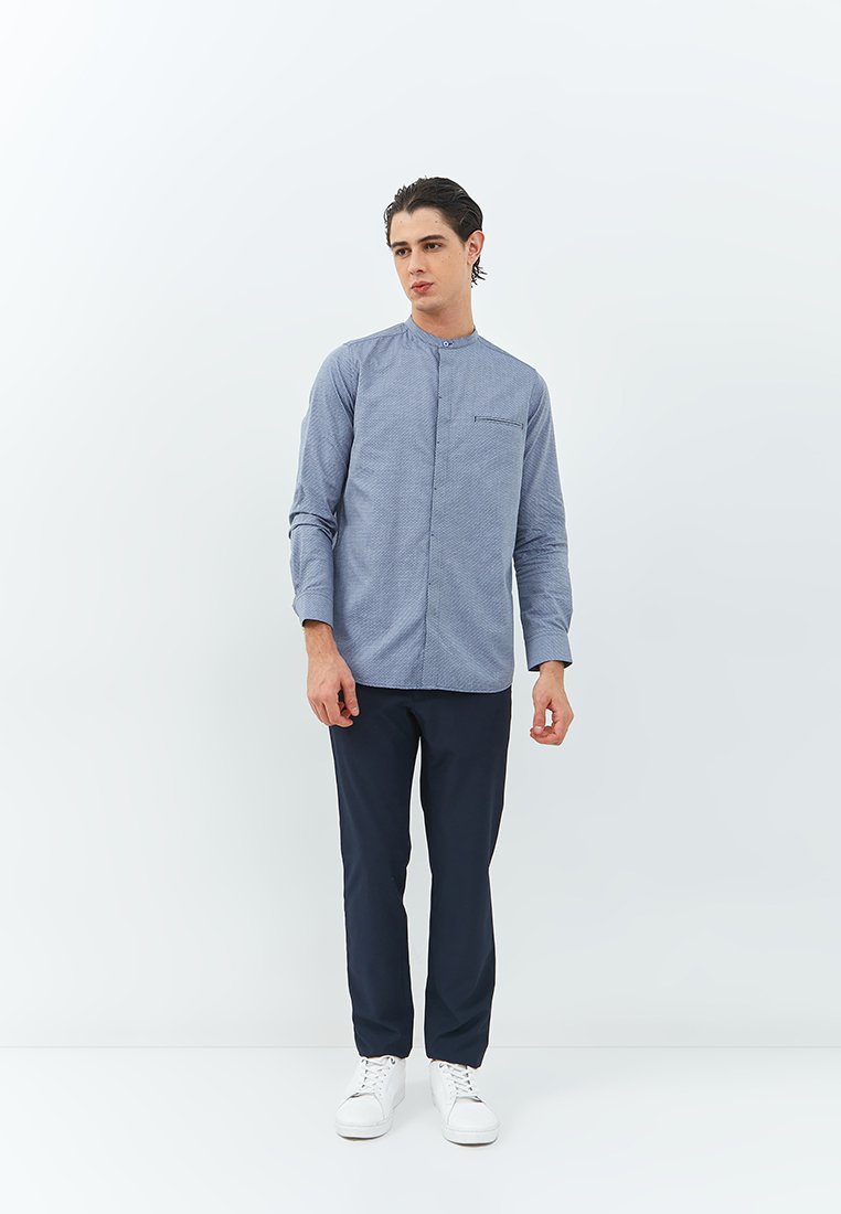 Jobb Khaldun Koko Pria Lengan Panjang Slim Fit Navy - Image 5