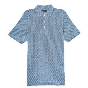 Jack Nicklaus Lecce Premium Knit Shirt Geometric Jacquar Polo Classic Navy