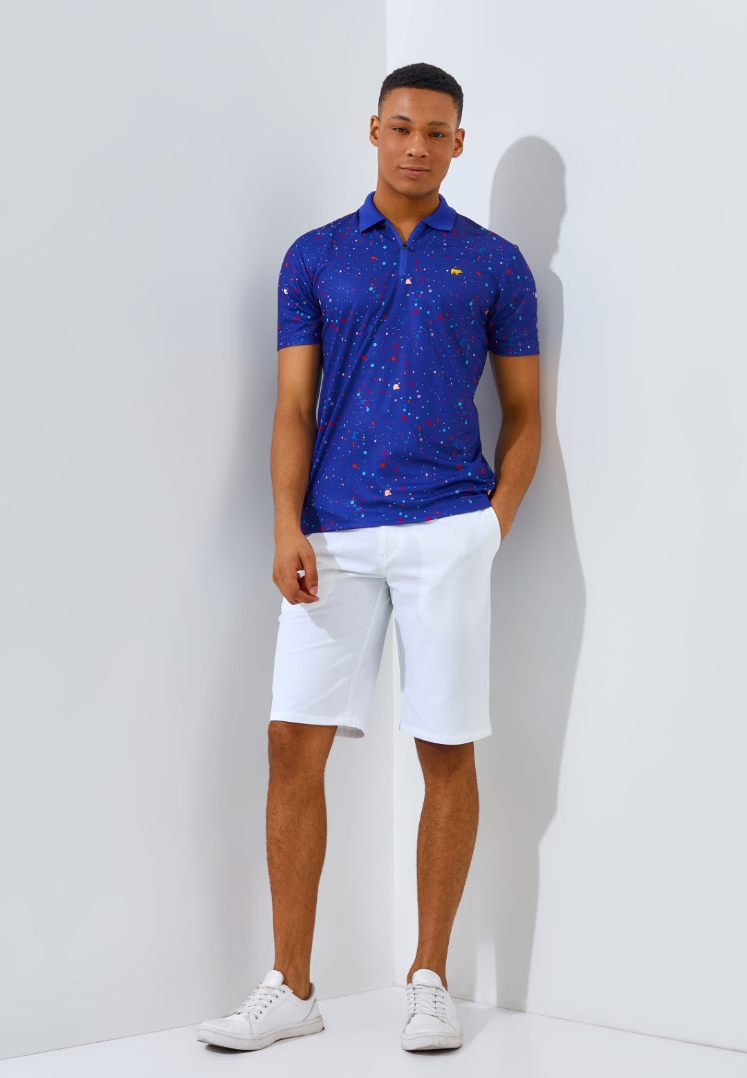 Jack Nicklaus Luiz Polo Shirt Pria Slim Fit Dazzling Blue - Image 4