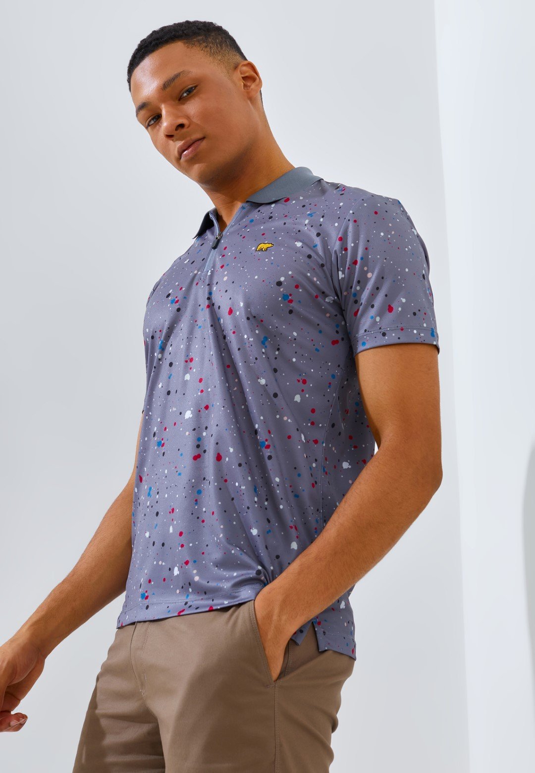 Jack Nicklaus Luiz Polo Shirt Pria Slim Fit Iron Gate - Image 2
