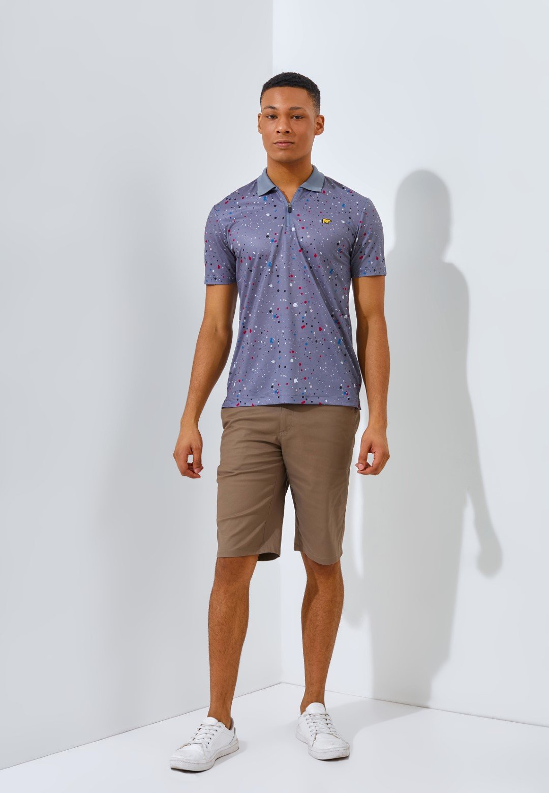 Jack Nicklaus Luiz Polo Shirt Pria Slim Fit Iron Gate - Image 4