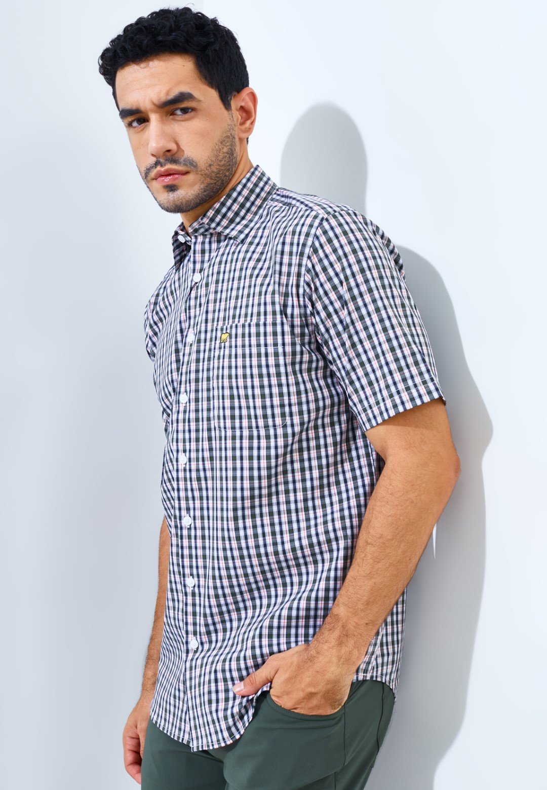 Jack Nicklaus Margaret Premium men's shirt Hounslow Plaid Sage Leaf - Image 2