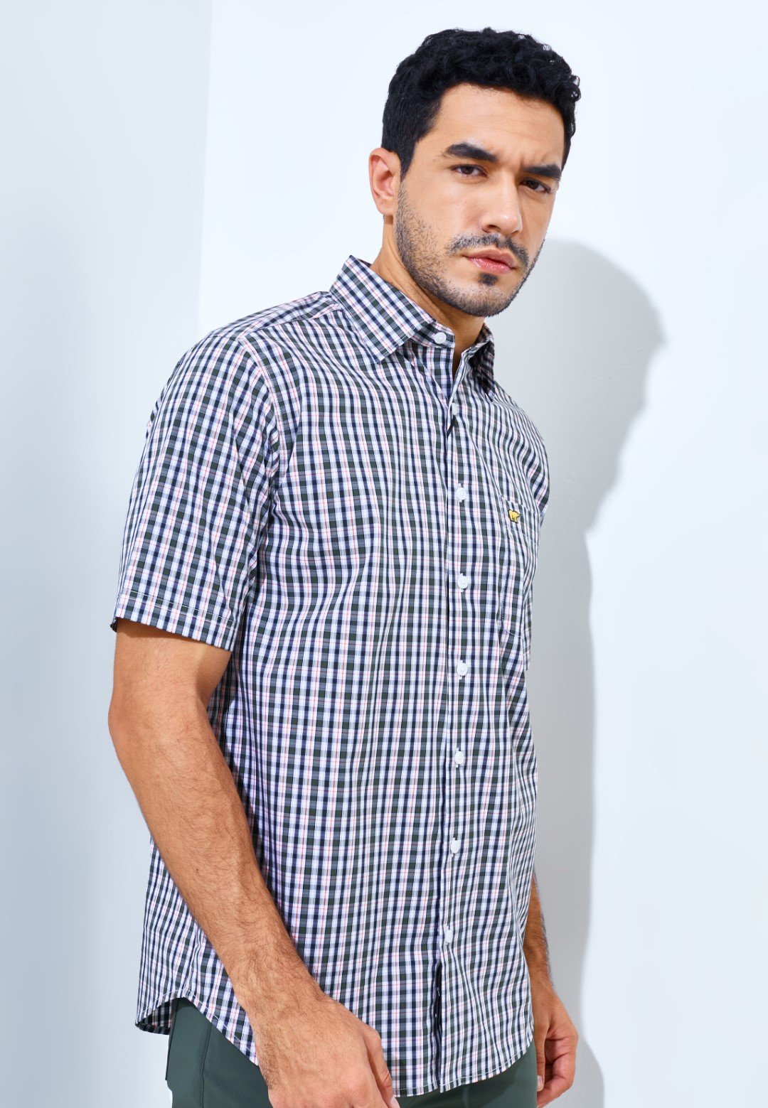 Jack Nicklaus Margaret Premium men's shirt Hounslow Plaid Sage Leaf - Image 3
