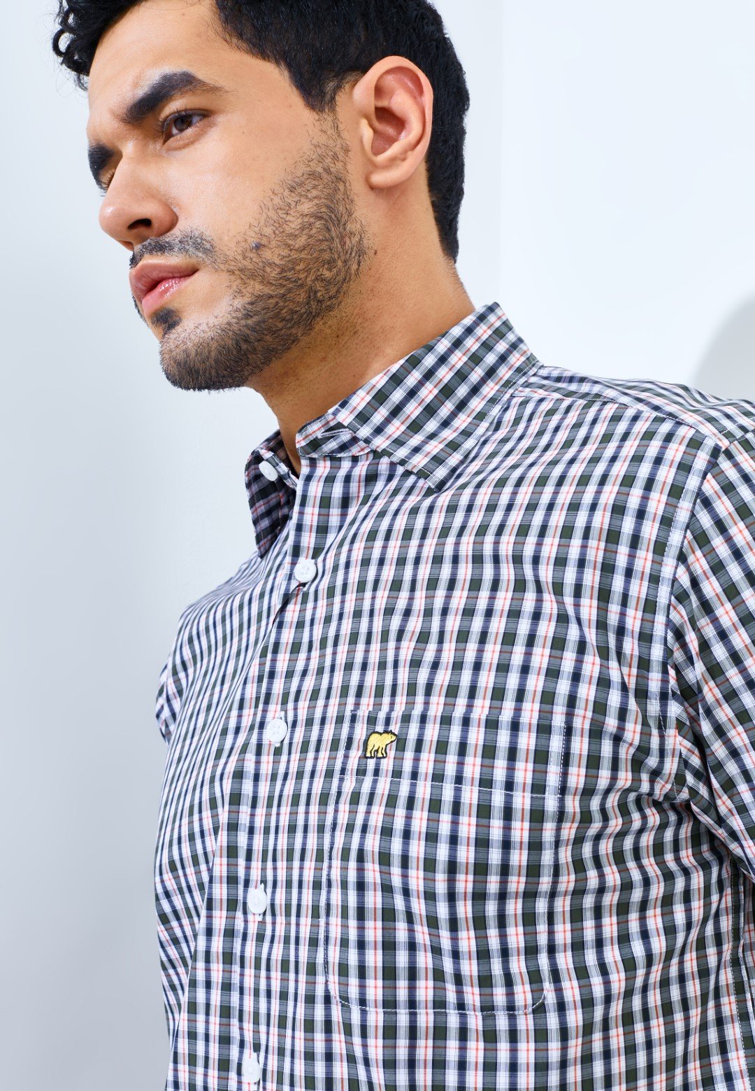Jack Nicklaus Margaret Premium men's shirt Hounslow Plaid Sage Leaf - Image 4