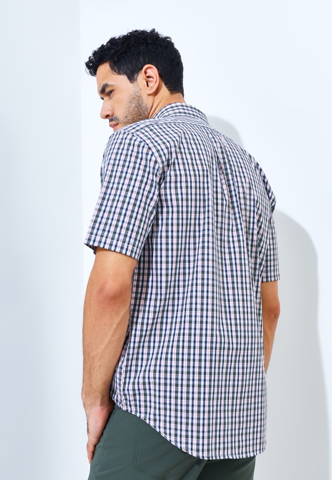 Jack Nicklaus Margaret Premium men's shirt Hounslow Plaid Sage Leaf - Image 5