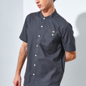 Jack Nicklaus Maximo Kemeja Shanghai Pria Pendek Slim Fit Grey