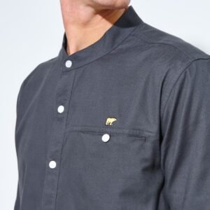 Jack Nicklaus Maximo Kemeja Shanghai Pria Pendek Slim Fit Grey