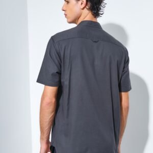 Jack Nicklaus Maximo Kemeja Shanghai Pria Pendek Slim Fit Grey