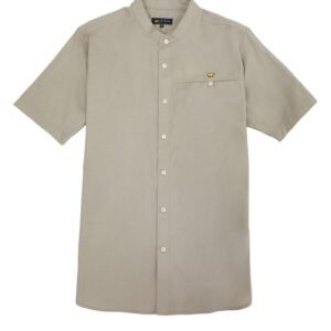 Jack Nicklaus Maximo Kemeja Shanghai Pria Pendek Slim Fit Khaki