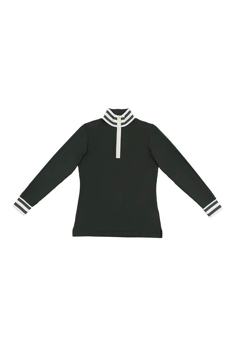 Jack Nicklaus Maya Ladies Premium Stripe Accent Polo Virtual Olive - Image 7