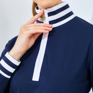 Jack Nicklaus Maya Ladies Premium Stripe Accent Polo Classic Navy