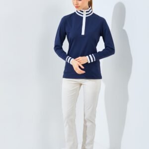 Jack Nicklaus Maya Ladies Premium Stripe Accent Polo Classic Navy