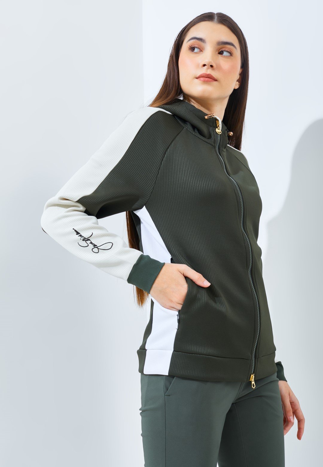 Jack Nicklaus Methodist Premium Jacket ladies Olive - Image 4