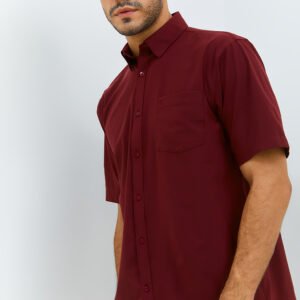 Jobb Minneapolis Kemeja Pria Lengan Pendek Regular Fit Maroon