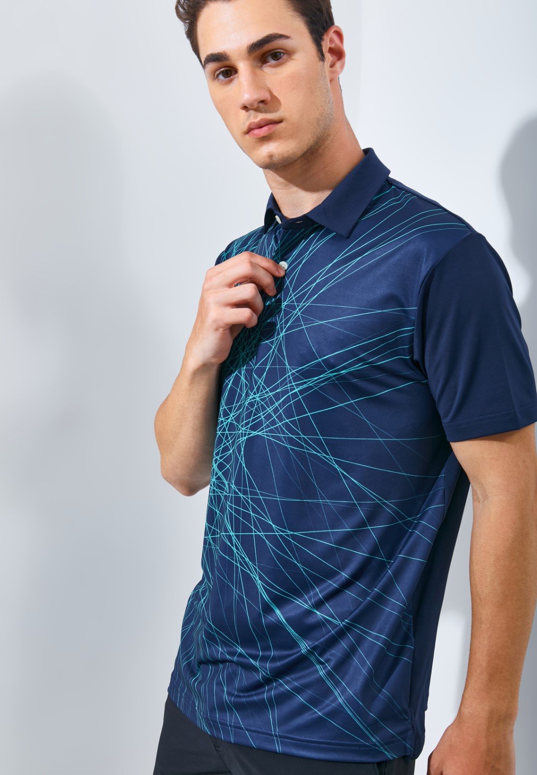 Jack Nicklaus Mojave Premium Fracture Print Polo Green Shore
