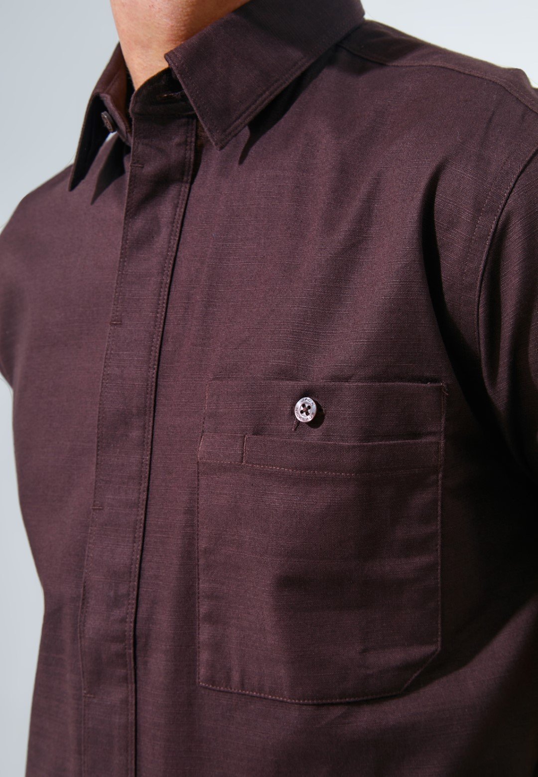 Jack Nicklaus Monarca Kemeja Pria Lengan Pendek Slim Fit Dark Brown - Image 3