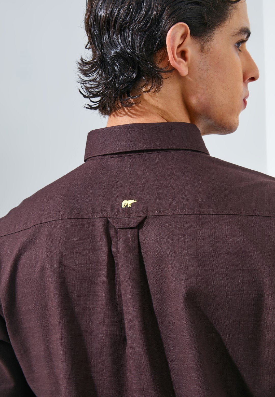 Jack Nicklaus Monarca Kemeja Pria Lengan Pendek Slim Fit Dark Brown - Image 5